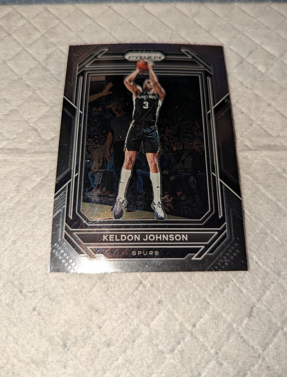 Panini Keldon Johnson Spurs Card - Black & Silver Accents Holo